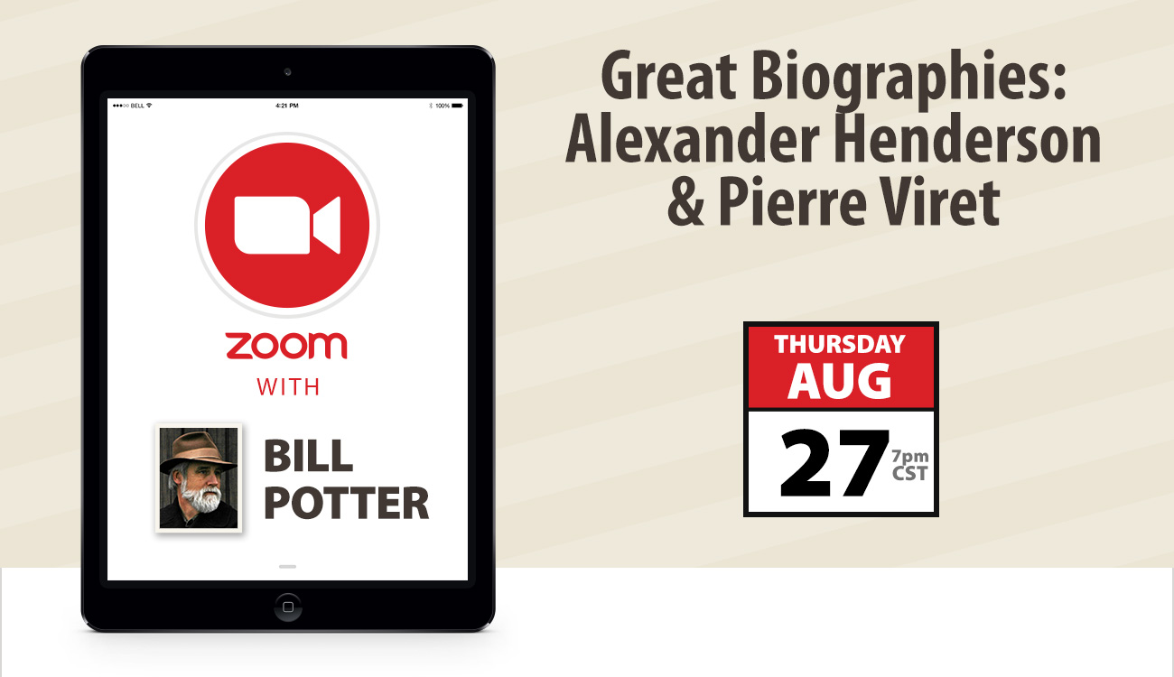 Correction on Tomorrow’s Zoom Meeting with Bill Potter on Great Biographies